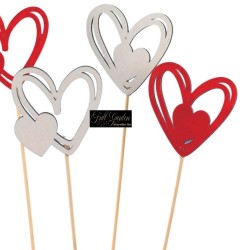 Pick  Doppio Cuore 2 Colori Cm 7 H40 P