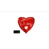 Mylar Ti Amo Corsivo Cuore Rosso  18"