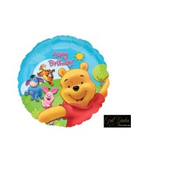 Mylar Winnie The Pooh Happy Birthday Tondo 18"