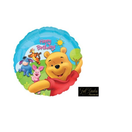 MYLAR WINNIE THE POOH HAPPY BIRTHDAY TONDO 18