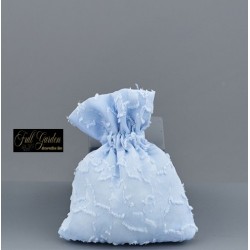 Sacchetto 8x10 Celeste Rett.organza Floccata Pz12