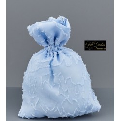 Sacch.10x14  Rett. Organza Floccata Celeste Pz12