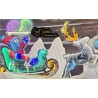 Babbo In Slitta Con Renna 100 Cm Led Multicolor