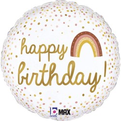 Palloncino 18" Mylar Buon Compleanno Tondo Cm46