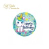 PALLONCINO MYLAR UNICORNO HAPPY BIRTHDAY 18 CM.46