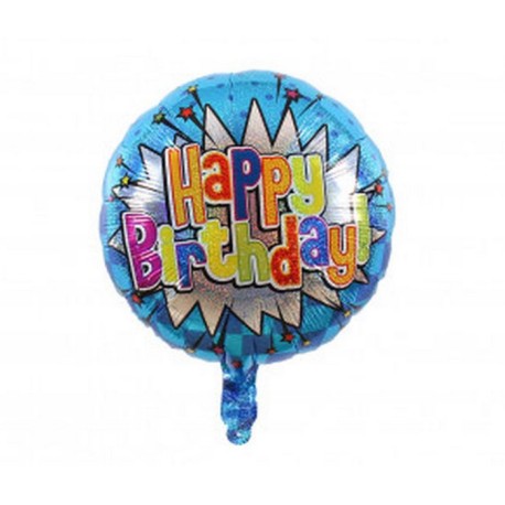 PALLONCINO MYLAR  18  HAPPY BIRTHDAY