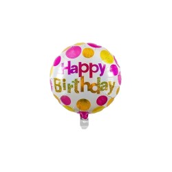 MYLAR  HAPPY BIRTHDAY TONDO 18