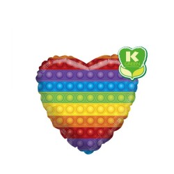 Mylar Cuore Arcobaleno 18"