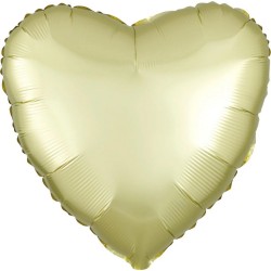 Mylar Cuore Satinato Giallo  18"