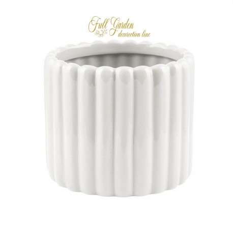 CILINDRO CERAMICA BIANCO RIGATO D.14,4 H.12,5