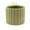 Cilindro Ceramica Verde Rigato D.12,5 H. 10,5