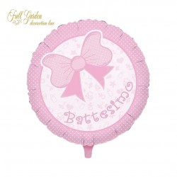 PALLONCINO 18 MYLAR  BATTESIMO ROSA FIOCCO