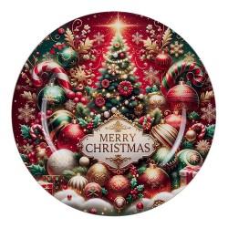 PIATTO PLASTICA DECORO ALBERO Ø CM.33