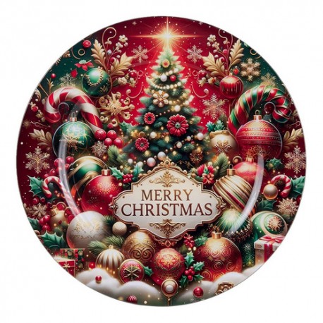 PIATTO PLASTICA DECORO ALBERO Ø CM.33