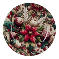 PIATTO PLASTICA DECORO POINSETTIA Ø CM.33