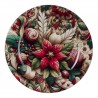 Piatto Plastica Decoro Poinsettia Ø Cm.33
