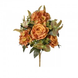 MAZZO FRONTALE ROSE-ORTENSIE X7 CM 46 MUSTARD