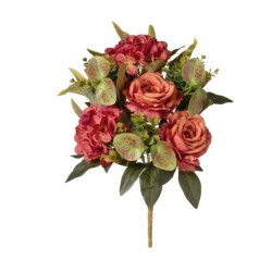 MAZZO FRONTALE ROSE-ORTENSIE X7 CM 46 BEAUTY PESCA