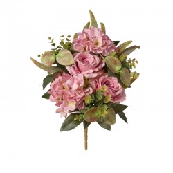 MAZZO FRONTALE ROSE-ORTENSIE X7 CM 46 LILLA