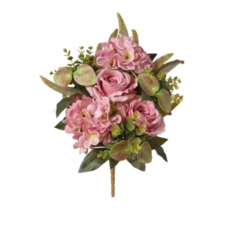 MAZZO FRONTALE ROSE-ORTENSIE X7 CM 46 LILLA
