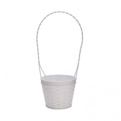 CESTO PIOPPO  CON MANICO IN NYLON WHITE D.22H6CM