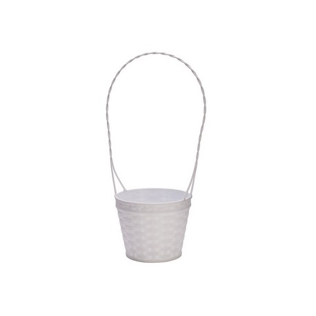 CESTO PIOPPO  CON MANICO IN NYLON WHITE D.22H6CM