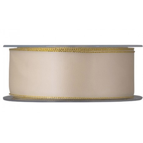 NASTRO DOPPIO RASO LAME MM40X25MT PANNA/ORO