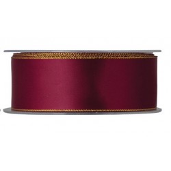 NASTRO DOPPIO RASO LAME MM25X25MT BORDEAUX/ORO