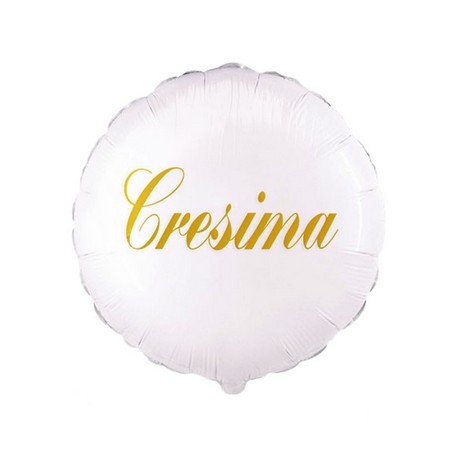 PALLONCINO 18  MYLAR CRESIMA BIANCO
